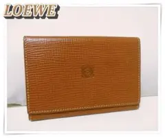 ロエベ LOEWE ブラウン型押しレザー名刺入れ アナグラム ロエベ LOEWE 名刺入れ カードケース アナグラム ブラック ロゴ 型押し