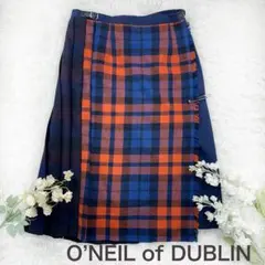 オニールオブダブリン ウール チェック柄 キルトスカート US12 丈74cm