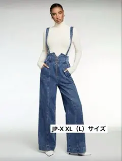 デニムサロペット ワイドレッグ