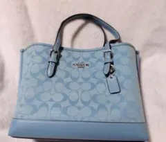 COACH シグネチャー トートバッグ ライトブルー