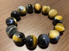 ゴールデン×ブルータイガーアイ【マルチカラータイガーアイ】　高品質ブレスレット