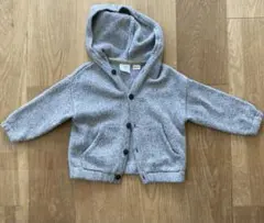 ZARA フード付きカーディガン 12-18ヶ月 グレー