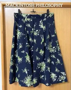 MACKINTOSH PHILOSOPHY 花柄　フレアスカート　ネイビー40