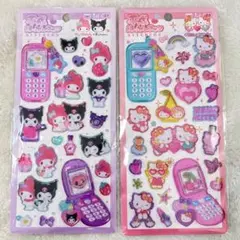 平成はっぴーフォンステッカーズ　サンリオ　2枚セット　キティ　マイメロ　クロミ