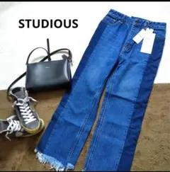 STUDIOUS 新品タグ付き　デニム　ジーパン　切替ワイドデニム