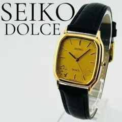 【美品/新品電池】 SEIKO Dolce 1Pダイヤ メンズ 腕時計 ゴールド 美品 稼働】セイコー 腕時計 ドルチェ ゴールド 電池新品 ベルト