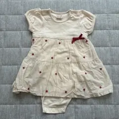 petit main ハート柄ロンパース