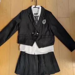 卒業式 フォーマルスーツ 黒 ストライプネクタイ