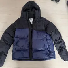 adidas フード付きダウンジャケット S 黒/紺
