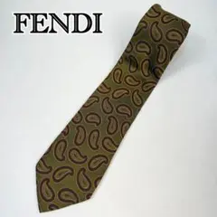 新品】FENDI フェンディ ペイズリー柄 高級シルク ネクタイ イタリア製