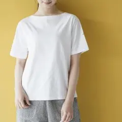 Orcivalオーシバル◼︎コットンモヨンボートネック半袖TシャツSOLIDのサムネイル