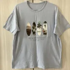 サーフボード柄 プリントTシャツ キッズ ライトブルー 170 ベルメゾンのサムネイル