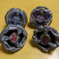 ベイブレードX 4個セット 　グレー 青 紫 黒