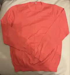 コーラルピンク 長袖ニット L