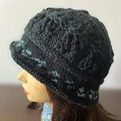 バケットハット　クラッシャーハット クロシェハット　ニット帽子　棒針編み