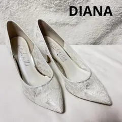 DIANA ダイアナ シンデレラ ブライダルシューズ レースパンプス　23.5