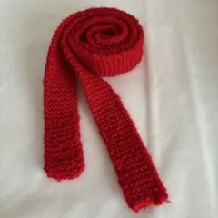 ハンドメイド　細マフラー　赤色　 推しカラーに