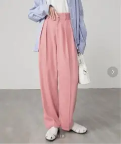 BONLECILL ハイウエストスラックスパンツ