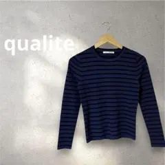 qualite★ボーダー リブ ニット 伸縮性 タイト シンプル アバハウスのサムネイル