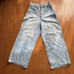 【新品】WEGO デニムワイドパンツ ライトブルー Ｓサイズ　股下68cm
