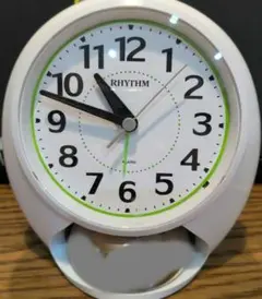 RHYTHM 置時計 アラーム機能付き ホワイト