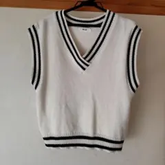 WEGO ホワイト Vネックスクールベスト