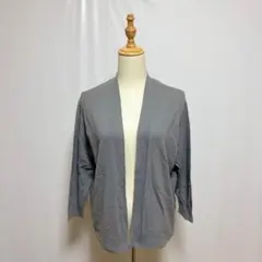 無印良品 綿100 カーディガン XL 七分袖 グレー 大きいサイズ