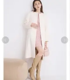 ☆完売品☆セルフォードCELFORD カシミア混ノーカラーコート36 - メルカリ