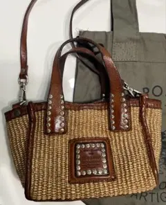 CAMPOMAGGI スタッズ装飾 ストロー ショルダーバッグのサムネイル