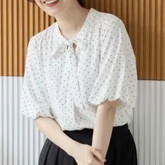 Honeys 【ハニさら・接触冷感】バルーン袖ブラウス