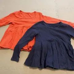 ペプラムトップス 2着セット ペプラムデザイン