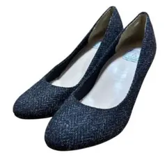 CLOSSHI ×Harris Tweed ダークグレー パンプス