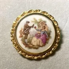 AUSTRIAヴィンテージプチポアン刺繍ペンダント ロングネックレス 
