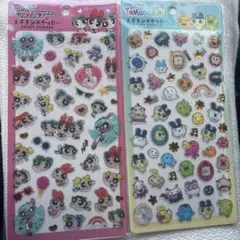 【正規品】パワーパフガールズ＆たまごっち エポキシステッカーセット