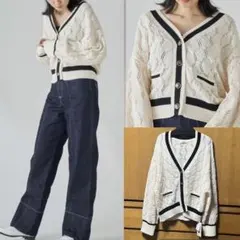 未使用　スナイデル　Sustainableロゴボタンラインカーディガン