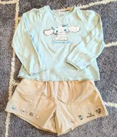 シナモロール 長袖Tシャツとショートパンツセット