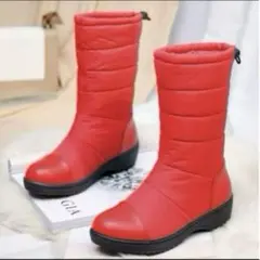 【新品‼️】 レディース ブーツ レッド おしゃれ 歩きやすい 22.5cm