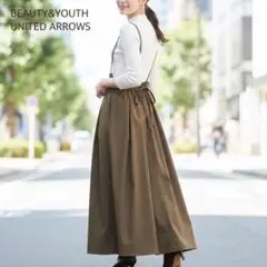 【新品】BYユナイテッドアローズ／ギャザー キャミワンピース S 秋冬 オリーブ