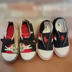 カジュアルスニーカー ベージュ ネイビー　ラルフローレン