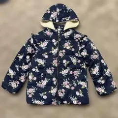 Seraph 花柄ネイビー中綿コート 140