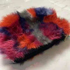 カラフルファーポーチ