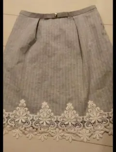 MISCH MASCH　裾レース　ストライプスカート