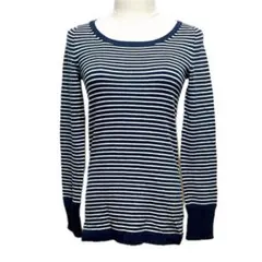 GAP ギャップ コットンニット 長袖 ボーダー ネイビー ホワイト Sサイズ