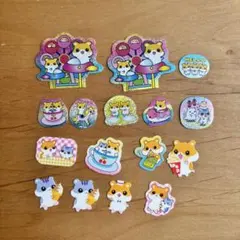 平成レトロ　ハムスター　フレークシール　きらきら　16枚