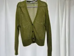 UNIQLOユニクロ オリーブグリーン メッシュ編みカーディガンサイズS