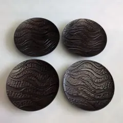 木製 皿 4枚セット 波模様 和食器