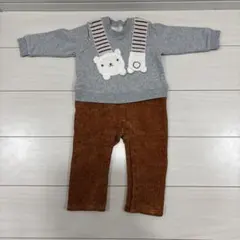 クマ　長袖ロンパース 80cm