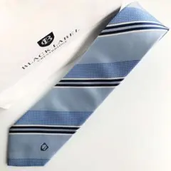 ブラックレーベル・クレストブリッジ ネクタイ ストライプ柄 ライトブルー