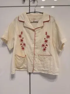 刺繍入り 半袖シャツ チャイナボタン itimi - メルカリ