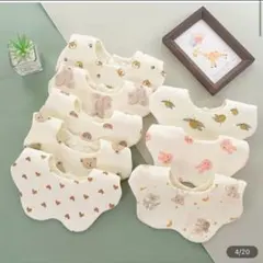 新品未使用 ♡ フリルスタイ ガーゼスタイ 4枚セット